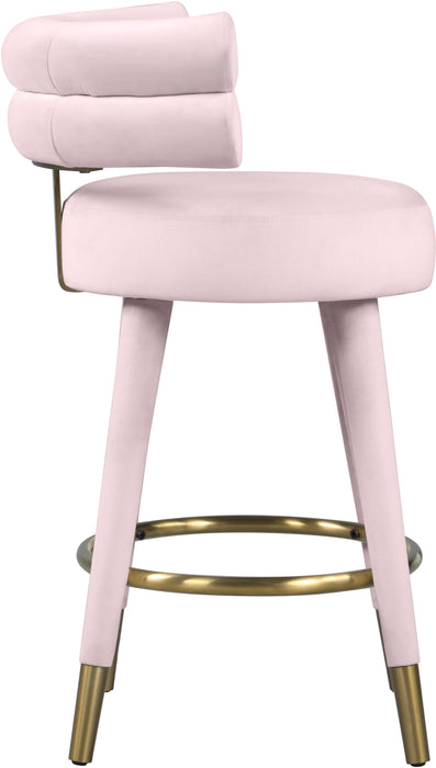 Fitzroy Pink Velvet Counter Stool