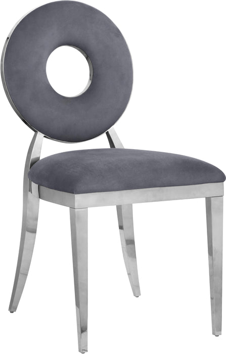 Carousel Grey Velvet Dining Chair