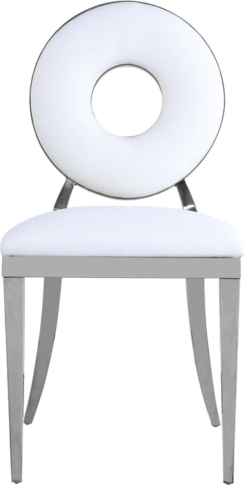 Carousel White Faux Leather Dining Chair