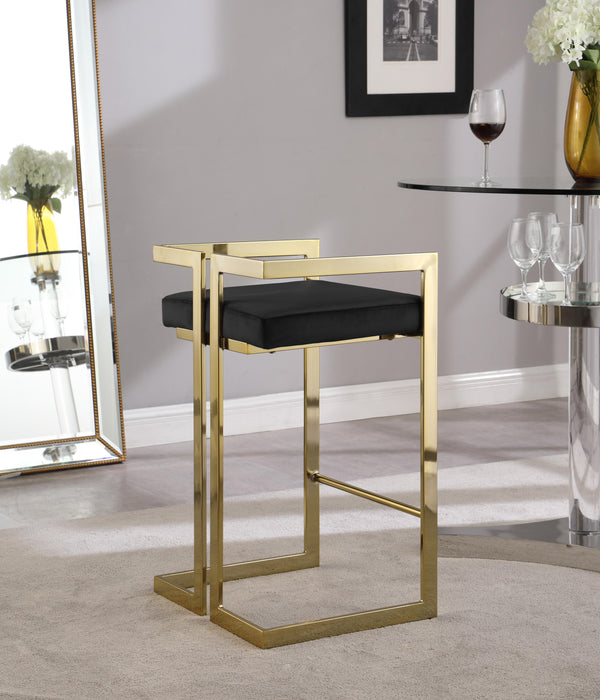 Ezra Black Velvet Stool