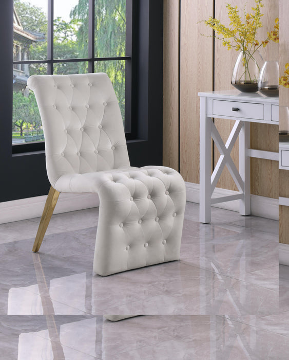 Curve Cream Velvet Dining Chair