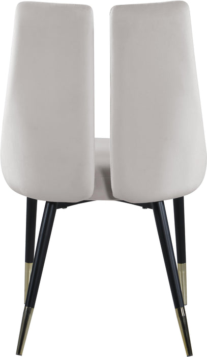 Sleek Cream Velvet Dining Chair