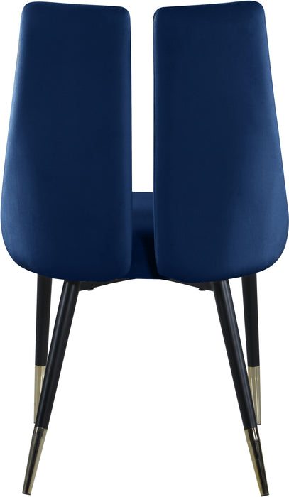 Sleek Navy Velvet Dining Chair