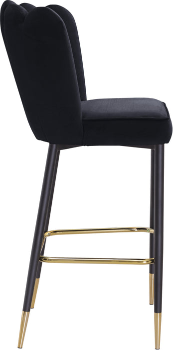 Lily Black Velvet Stool