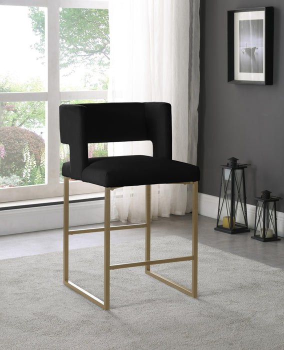 Caleb Black Velvet Counter Stool