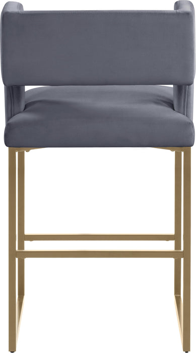 Caleb Grey Velvet Counter Stool