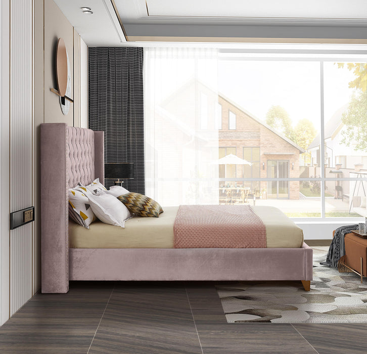 Barolo Pink Velvet Full Bed