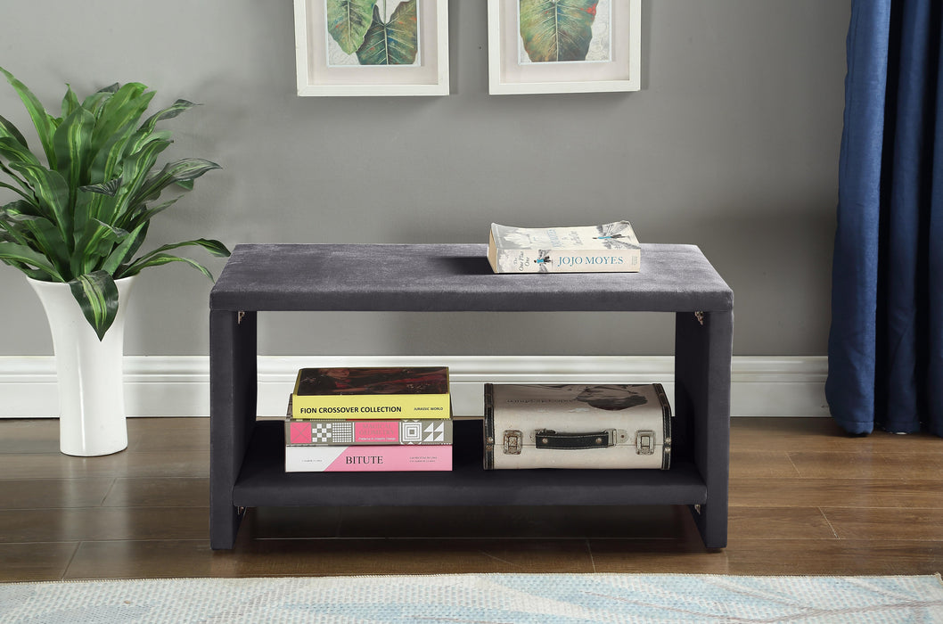 Cleo Grey Velvet Night Stand