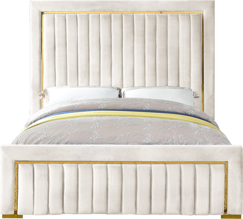 Dolce Cream Velvet King Bed (3 Boxes)