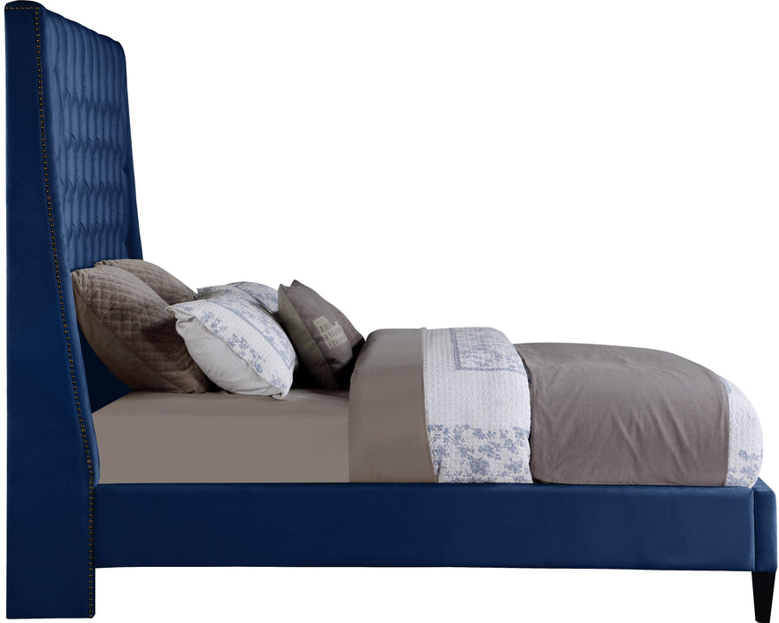 Fritz Navy Velvet King Bed