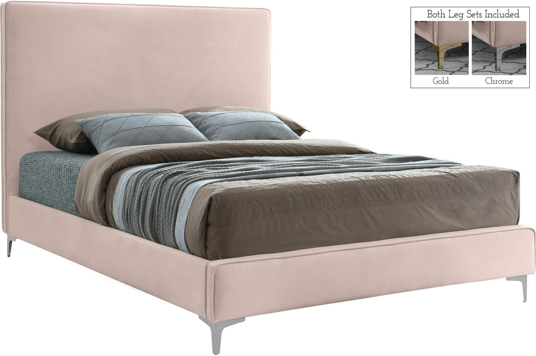 Geri Pink Velvet Full Bed