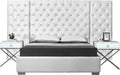 Grande White Velvet Queen Bed (3 Boxes) image