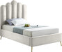 Lily Cream Velvet Twin Bed image