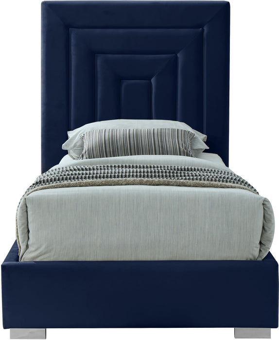 Nora Navy Velvet Twin Bed