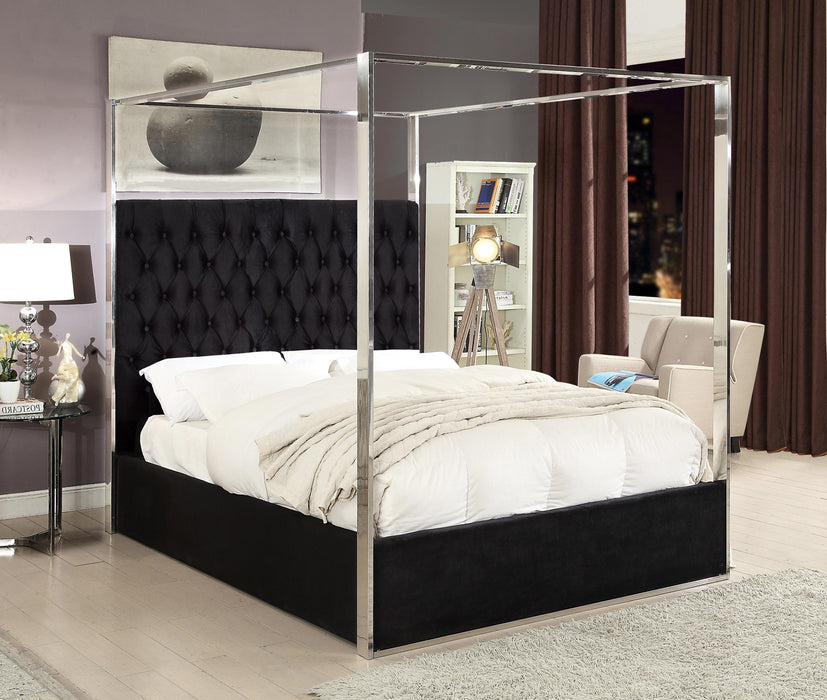 Porter Black Velvet King Bed