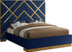 Vector Navy Velvet King Bed image