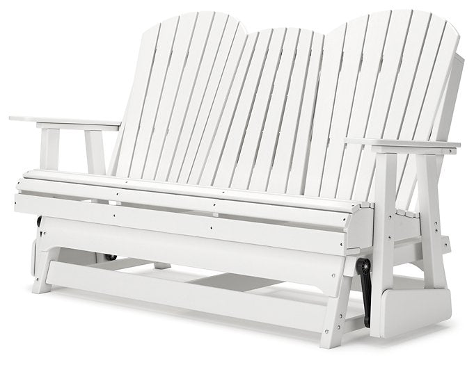 Hyland wave Outdoor Glider Loveseat - Yulissa Home Furnishings (NJ)