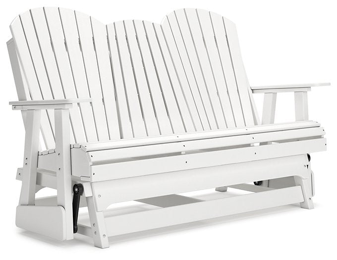 Hyland wave Outdoor Glider Loveseat - Yulissa Home Furnishings (NJ)