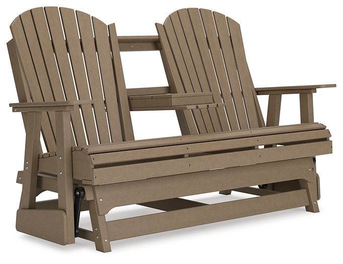 Hyland wave Outdoor Glider Loveseat - Yulissa Home Furnishings (NJ)