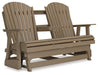 Hyland wave Outdoor Glider Loveseat - Yulissa Home Furnishings (NJ)