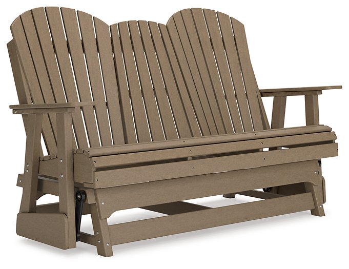 Hyland wave Outdoor Glider Loveseat - Yulissa Home Furnishings (NJ)