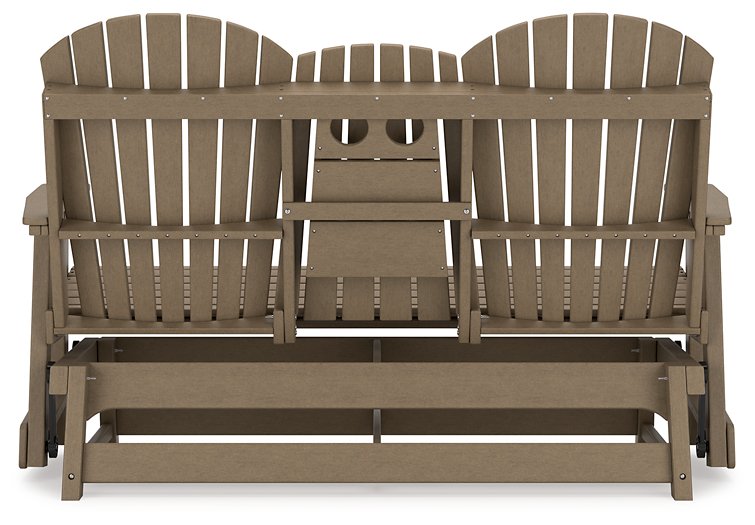 Hyland wave Outdoor Glider Loveseat - Yulissa Home Furnishings (NJ)