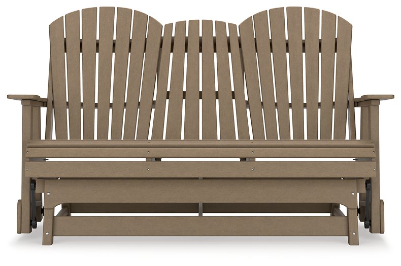 Hyland wave Outdoor Glider Loveseat - Yulissa Home Furnishings (NJ)