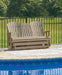 Hyland wave Outdoor Glider Loveseat - Yulissa Home Furnishings (NJ)