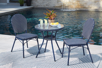 Odyssey Blue Outdoor Table and Chairs (Set of 3) - Yulissa Home Furnishings (NJ)