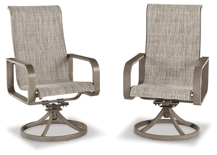 Beach Front Sling Swivel Chair (Set of 2) - Yulissa Home Furnishings (NJ)