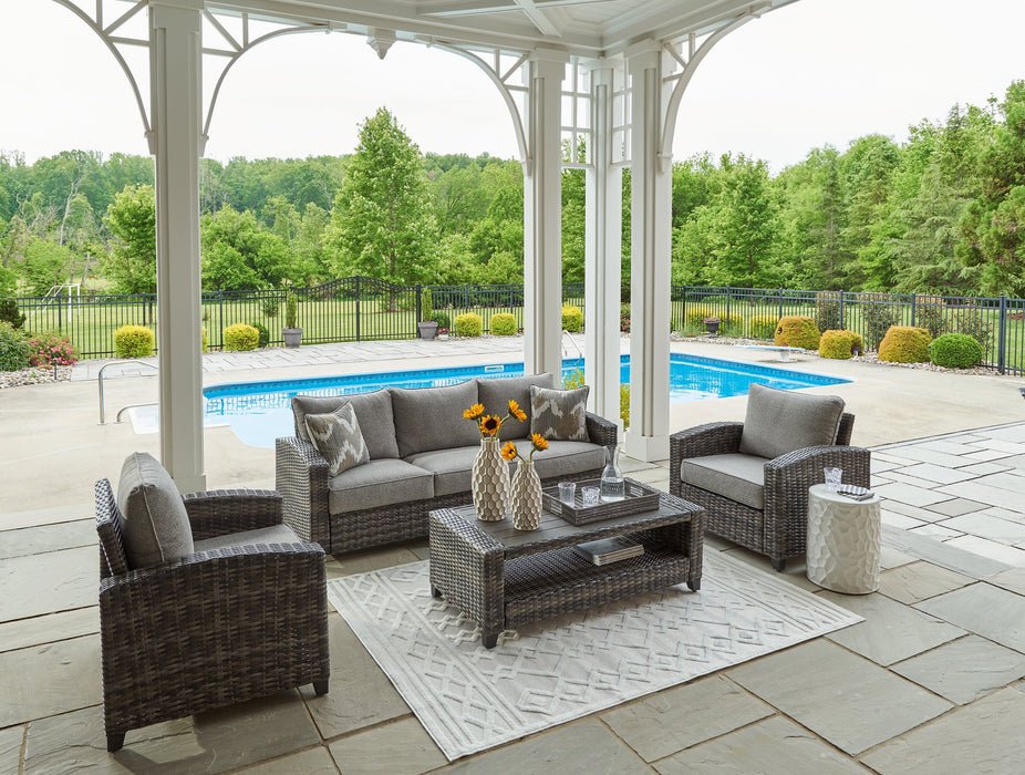 Oasis Court Outdoor Sofa/Chairs/Table Set (Set of 4) - Yulissa Home Furnishings (NJ)