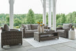 Oasis Court Outdoor Sofa/Chairs/Table Set (Set of 4) - Yulissa Home Furnishings (NJ)