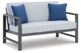 Fynnegan Outdoor Loveseat with Table (Set of 2) - Yulissa Home Furnishings (NJ)