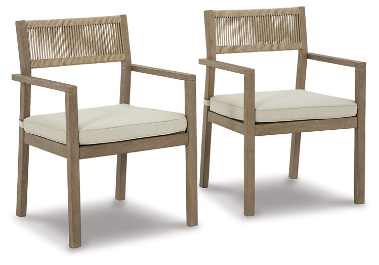 Aria Plains Arm Chair with Cushion (Set of 2) - Yulissa Home Furnishings (NJ)