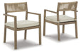 Aria Plains Arm Chair with Cushion (Set of 2) - Yulissa Home Furnishings (NJ)