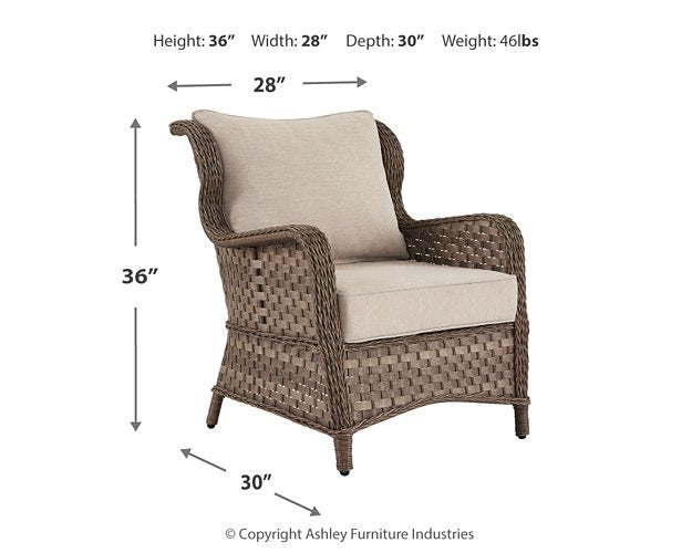 Clear Ridge Lounge Chair with Cushion (Set of 2) - Yulissa Home Furnishings (NJ)