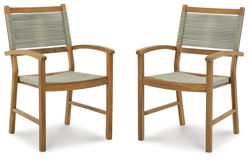 Janiyah Outdoor Dining Arm Chair (Set of 2) - Yulissa Home Furnishings (NJ)