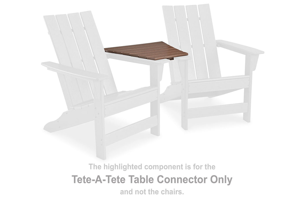 Emmeline 2 Adirondack Chairs with Tete-A-Tete Table Connector - Yulissa Home Furnishings (NJ)