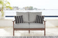 Emmeline Outdoor Loveseat with Cushion - Yulissa Home Furnishings (NJ)