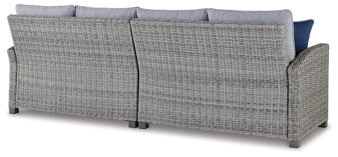 Naples Beach Outdoor Right and Left-arm Facing Loveseat with Cushion (Set of 2) - Yulissa Home Furnishings (NJ)