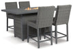 Palazzo Outdoor Counter Height Dining Table with 4 Barstools - Yulissa Home Furnishings (NJ)