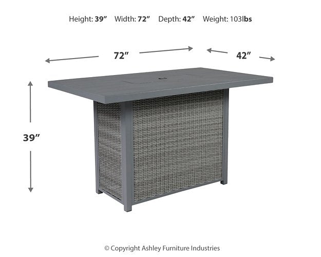 Palazzo Outdoor Bar Table with Fire Pit - Yulissa Home Furnishings (NJ)