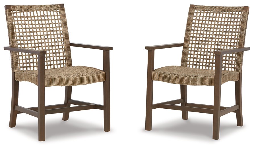 Germalia Outdoor Dining Arm Chair (Set of 2) - Yulissa Home Furnishings (NJ)