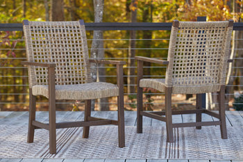 Germalia Outdoor Dining Arm Chair (Set of 2) - Yulissa Home Furnishings (NJ)