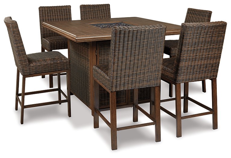 Paradise Trail Outdoor Counter Height Dining Table with 4 Barstools - Yulissa Home Furnishings (NJ)