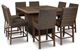 Paradise Trail Outdoor Counter Height Dining Table with 4 Barstools - Yulissa Home Furnishings (NJ)