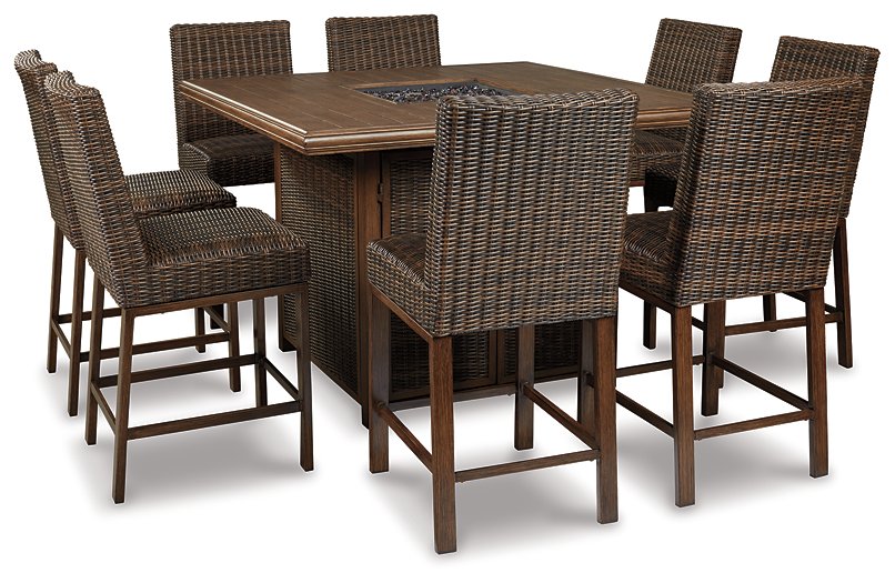 Paradise Trail Outdoor Counter Height Dining Table with 4 Barstools - Yulissa Home Furnishings (NJ)