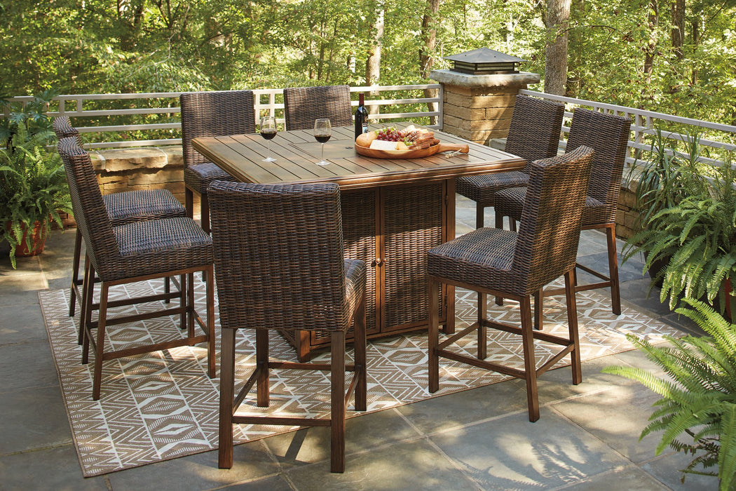 Paradise Trail Outdoor Counter Height Dining Table with 4 Barstools - Yulissa Home Furnishings (NJ)