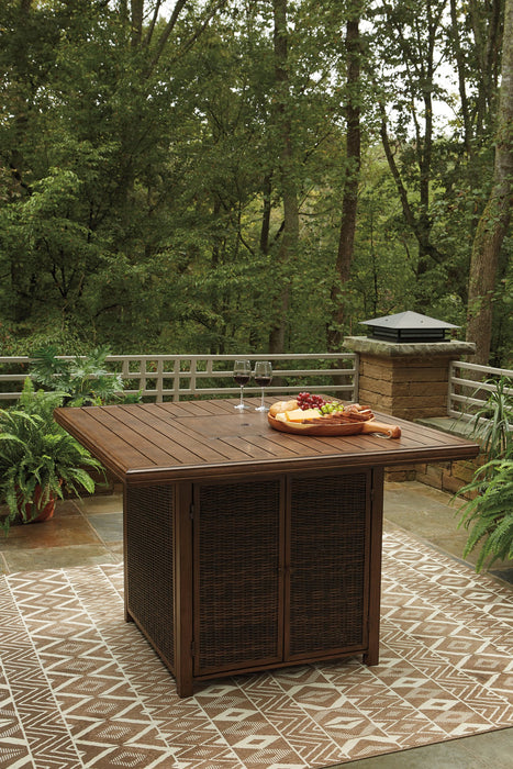 Paradise Trail Bar Table with Fire Pit - Yulissa Home Furnishings (NJ)