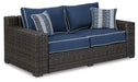 Grasson Lane Grasson Lane Nuvella Loveseat and 2 Lounge Chairs with Fire Pit Table - Yulissa Home Furnishings (NJ)